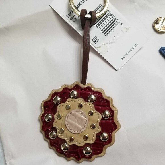 RARE SAMPLE STUDDED BRAHMIN CHARM KEYCHAIN TASSEL - Picture 1 of 3